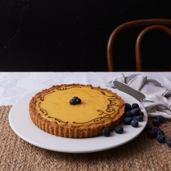 A freshly made lemon tart from the bakery